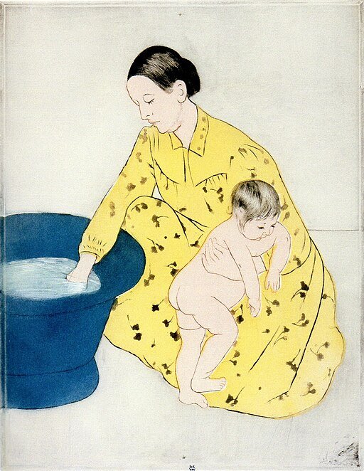 The Bath, Mary Cassatt, for å illustrere artikkelen om min hundreårige bestemor på badet for Lærdommer fra et århundrelangt liv